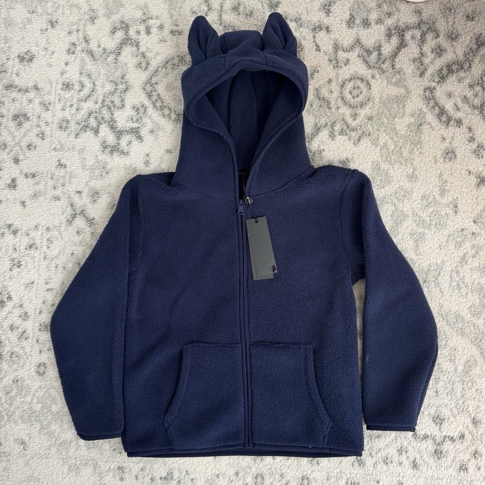 Greyson Youth Full Zip Wolf Sherpa Wolf Ears Hoodie Maltese Blue Jacket L NEW